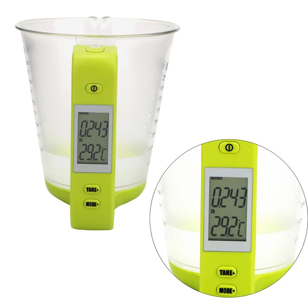 

Electronic Measuring Cup Kitchen Scales Digital Beaker Host Weigh Temperature Measurement Cups With LCD Display