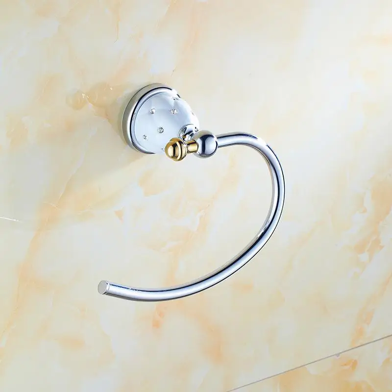 Золотые кольца для полотенец держатель из твердой латуни настенный полка ванной