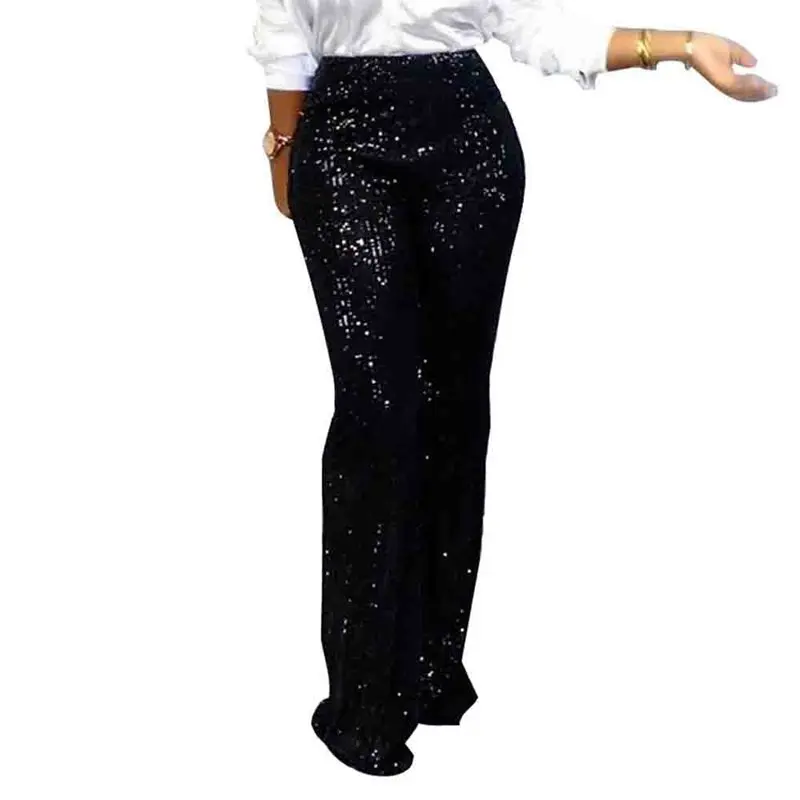 Кальсоны длинные брюки женские с высокой талией Элегантные 2019 черные белые