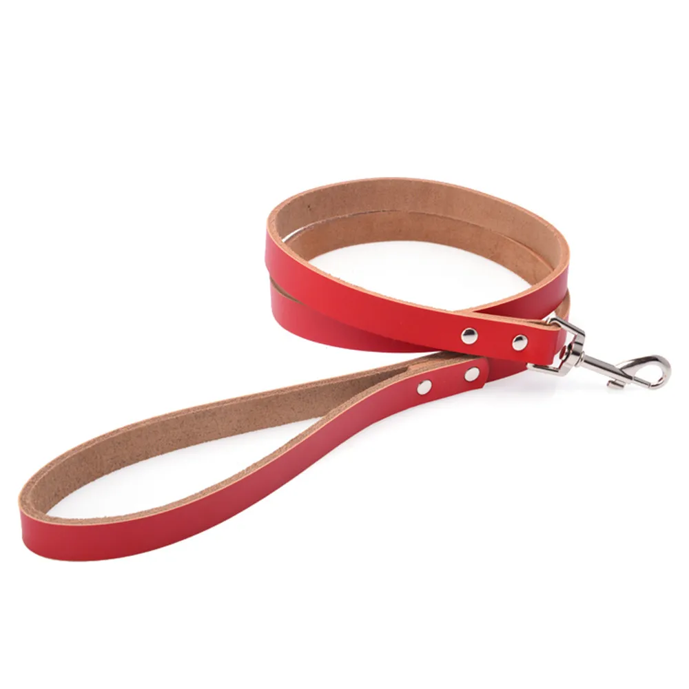 120 см поводок для собак из натуральной кожи чистый цвет аксессуары домашних