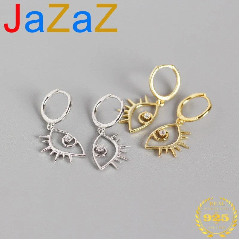 

A00763 Bohemian Personality Eye Exaggerated Studs Earrings Genuine 100% 925 Sterling Silver Fashion Punk Accessories