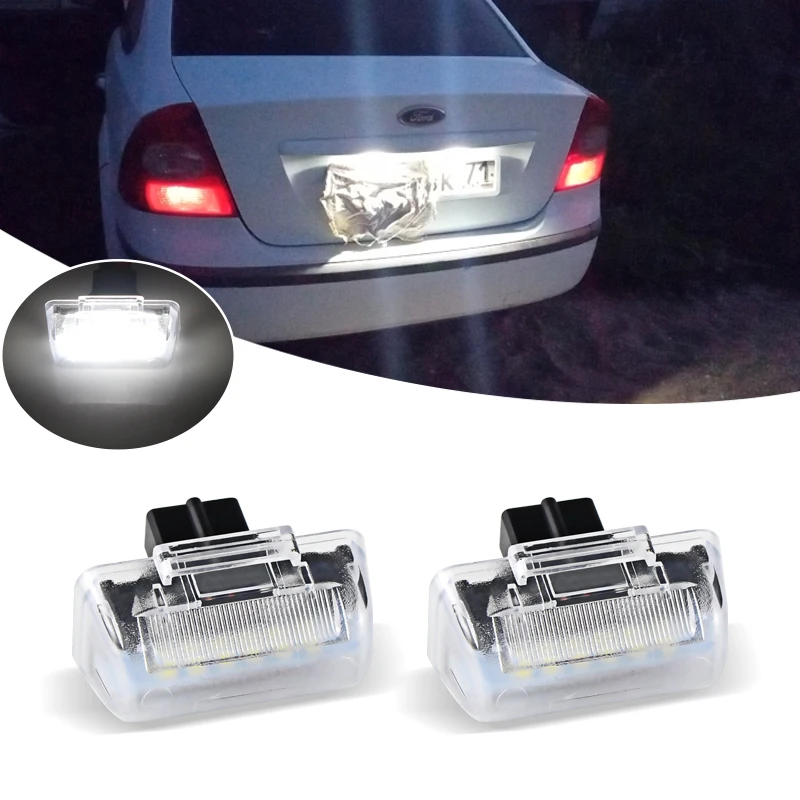 

2x подходит для Ford Transit MK5 MK6 MK7 1985-2013 OEM: 4388111 Задние SMD белые Canbus светодиодные лампы освещения номерного знака