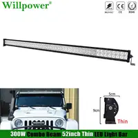 Off Road Car Roof 52inch Thin LED Light Bar For Jeep JK Chevy SUV 4x4 Truck 4WD UTV Pickup LED Bar Fog Lightbar Driving Lamp