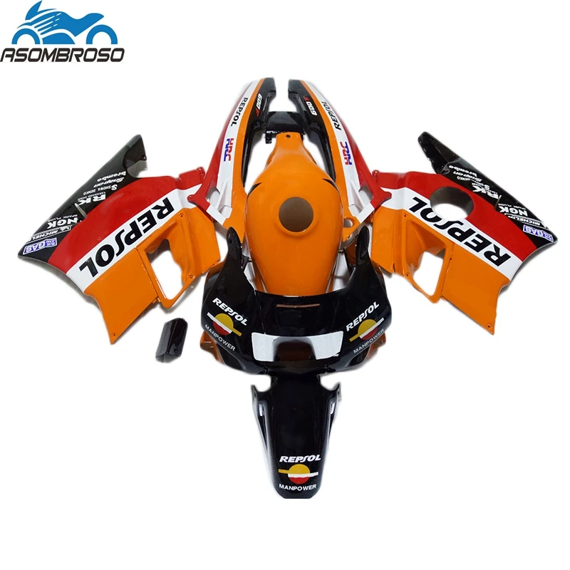 

Оранжево-красный комплект обтекателей Подходит для Honda CBR600 F2 1991 1992 1993 1994 обтекатель CBR 600 f2 91 92 93 94 комплекты из АБС-пластика детали HT63