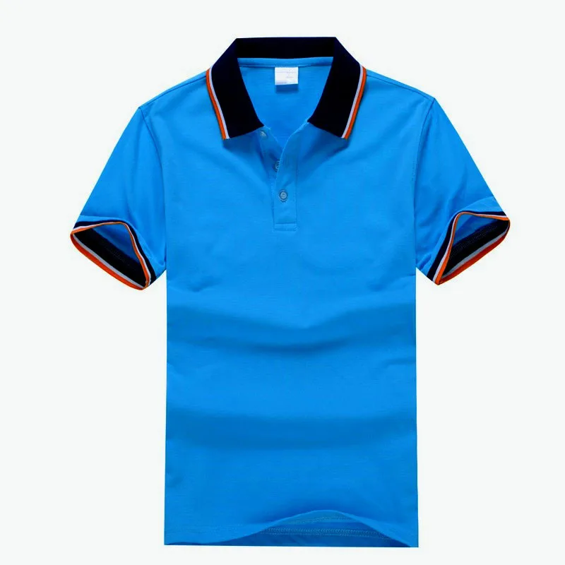 Высококачественная летняя рубашка поло с коротким рукавом однотонная деловая