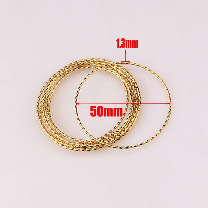 Gold 50mm 10 шт. Нержавеющая сталь соединительные кольца с покрытием из настоящего золота витой 30/50 мм замкнутые кольца для Diy серьги модные пряжки Чехол для мобильного телефона в стиле "Bts - Цвет: Gold 50mm