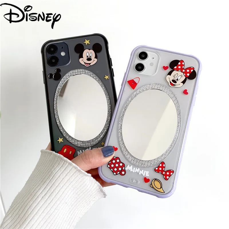 

Disney Mickey Minnie Mirror Phone Cover for IPhone11/7/8/se/xr/x/xsmax/11pro/7plus/8plus/x/11promax Couple Phone Case