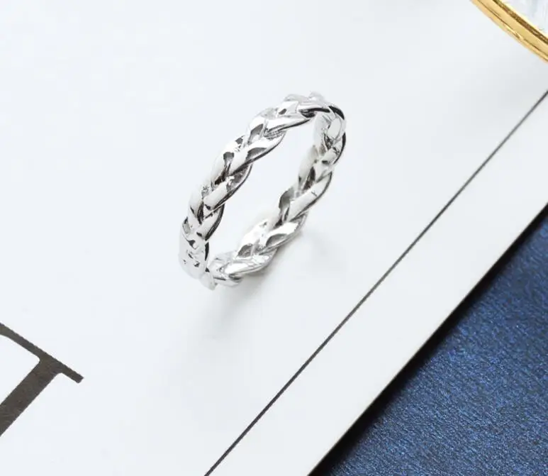 Шикарное золотое покрытие крученое кольцо-цепочка для унисекс винтажное