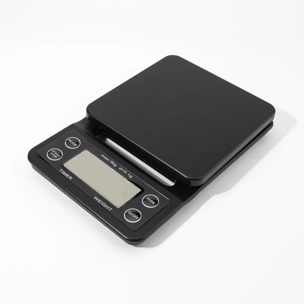 

Alarm Clock Timing Coffee Scale Black Abs Plastic 5kg/0.1g Coffee Scale With Timer Battery Charging Espresso Scale