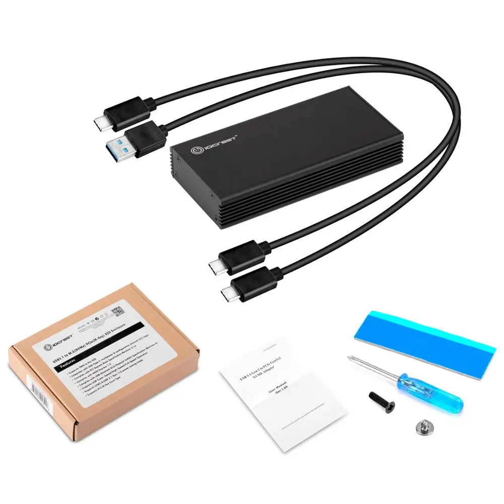 Корпус iocest NVMe Type c USB3.1 для мобильного жесткого диска чехол HDD JMS583 к M.2 M Key Pcie SSD