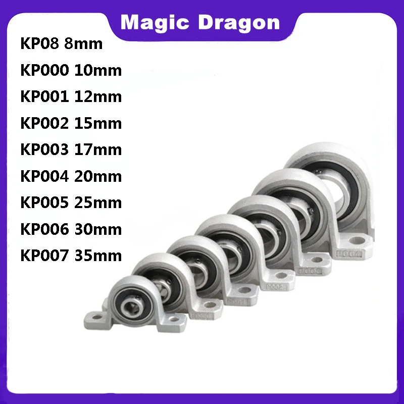 20PCS KP08 KP000 KP001 KP002 KP003 KP004 Bearing Shaft Support Spherical Roller Zinc Alloy Mounted Bearings Pillow Block Housing - купить по