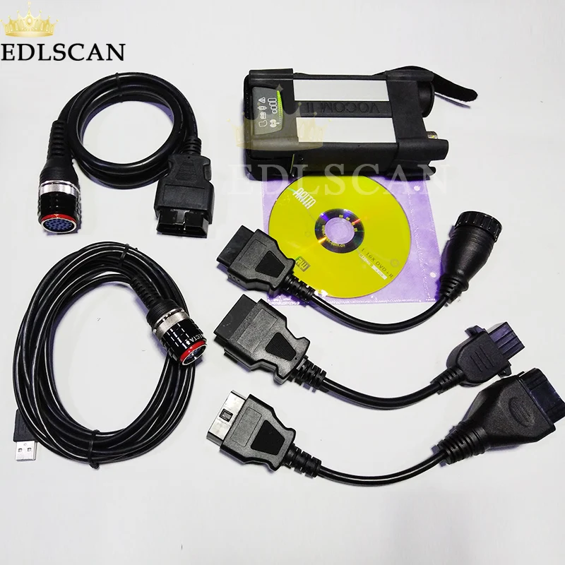 EDLSCAN диагностический комплект для строительных грузовиков Vocom II 88894000 и 88890300 такая же функция, как Xtruck Y1 диагностический инструмент для экскаваторов