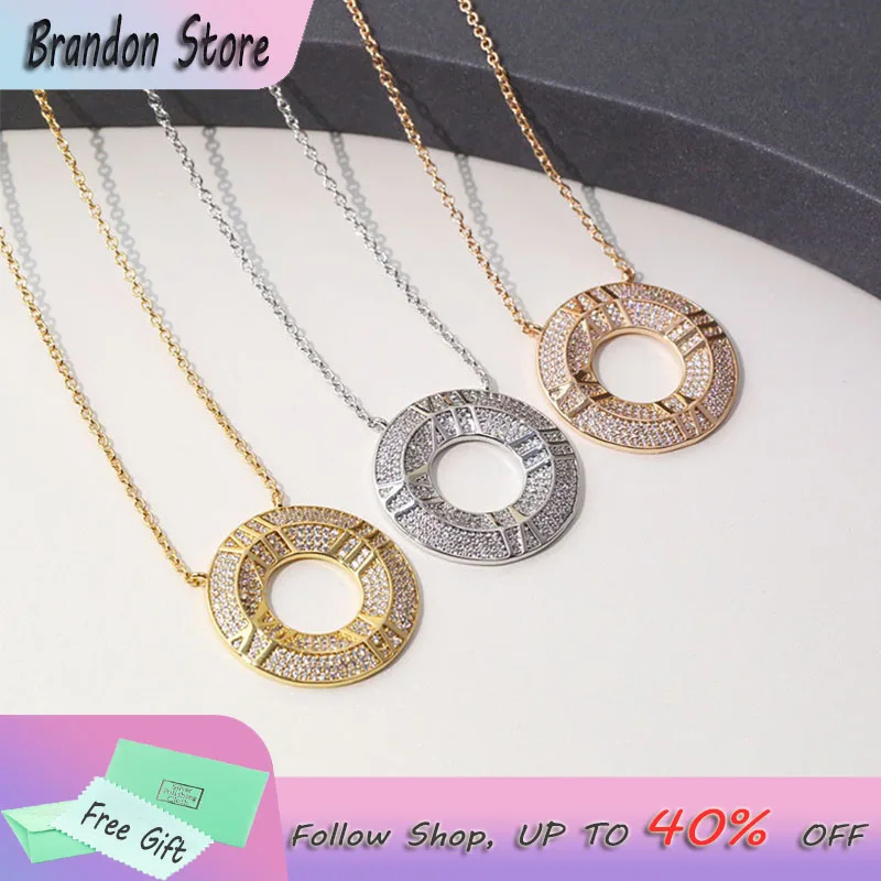 

Original S925 Sterling Silver Tif Necklace High Quality Retro Roman Numeral Necklace Ladies Birthday Party Luxury Jewelry Gift