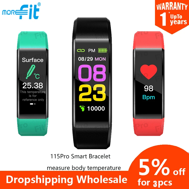 Оригинальные Смарт часы MoreFit 115Pro с функцией измерения температуры тела умные