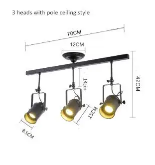 3 heads ceiling Современный светодиодный светильник, алюминиевый потолочный рельсовый светильник, точечный рельсовый Точечный светильник, магазин одежды, Домашний Светильник, светильники luminiare - Испускаемый цвет: 3 heads ceiling
