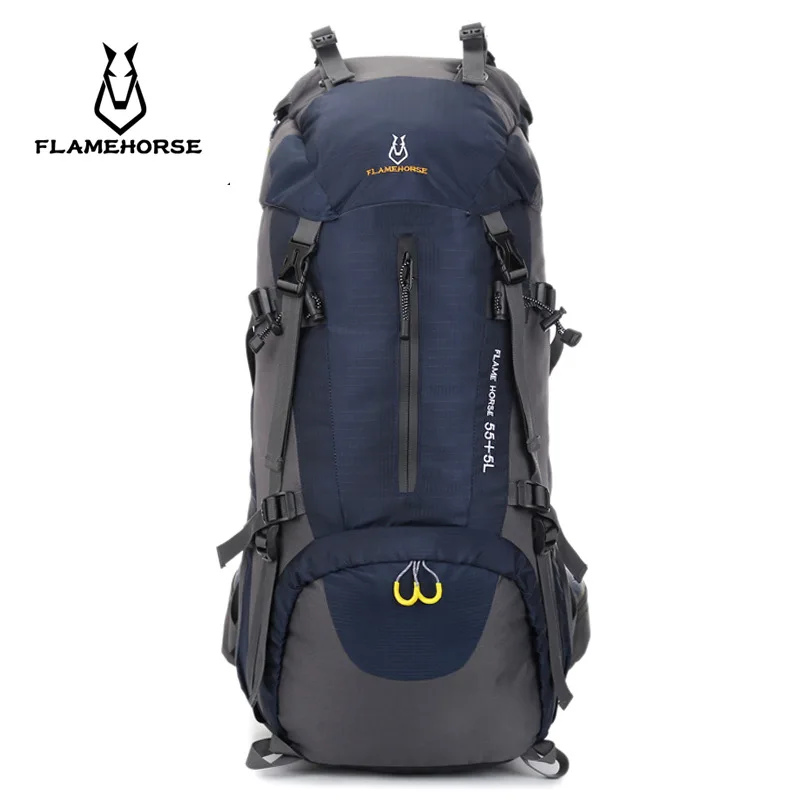 Огнестойкая лошадь 60L большой емкости походные рюкзаки водонепроницаемый рюкзак