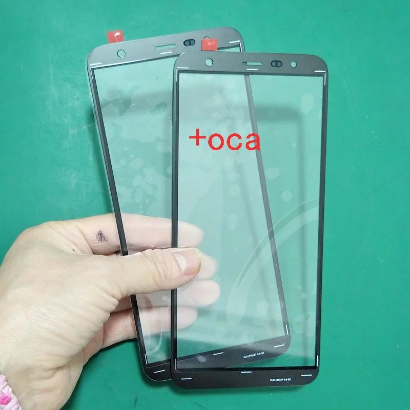 Vidrio Original + pel&iacute;cula oca para Samsung Galaxy J6 J4 Plus j600, reemplazo de lente de vidrio exterior frontal, 5 uds.-1