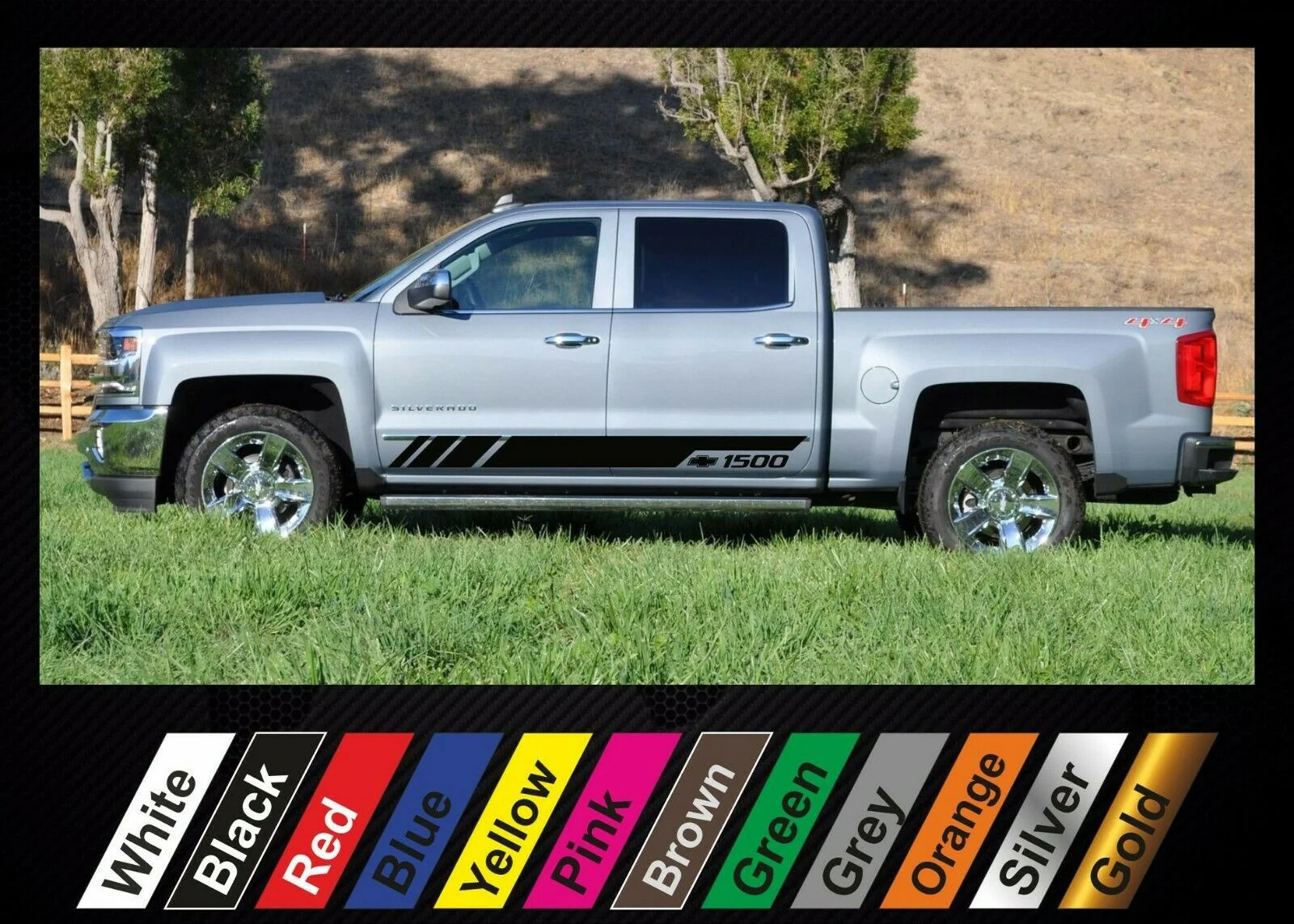 

For x2 stickers Chevrolet Silverado graphics side stripe decal sticker #12