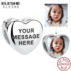 Бусины из 925 серебра шармы в виде ажурного сердца пробы для браслета, ожерелья