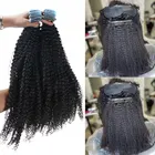 Малазийские Человеческие волосы Remy для наращивания, афро кудрявые накладные волосы натурального цвета, 40 шт. для черных женщин