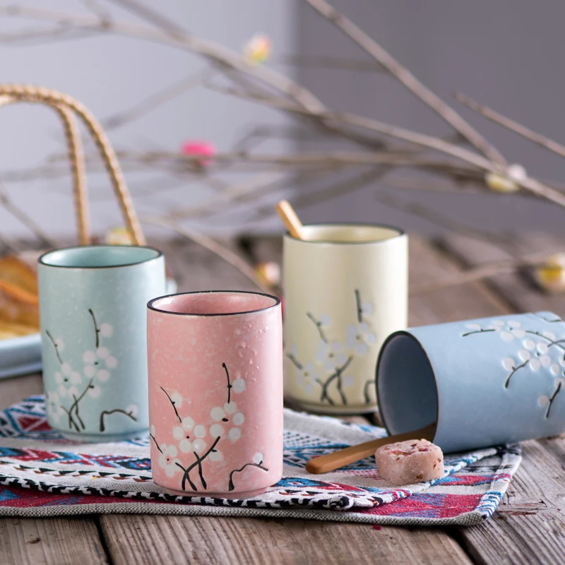 Японские керамические чашки стакан для воды и ветер ручная роспись керамическая