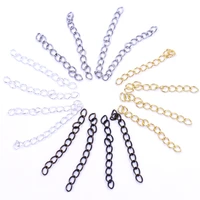 50pcs necklace extension chain bulk bracelet extended tail extender gold plated for jewelry diy making findings 50x3mm