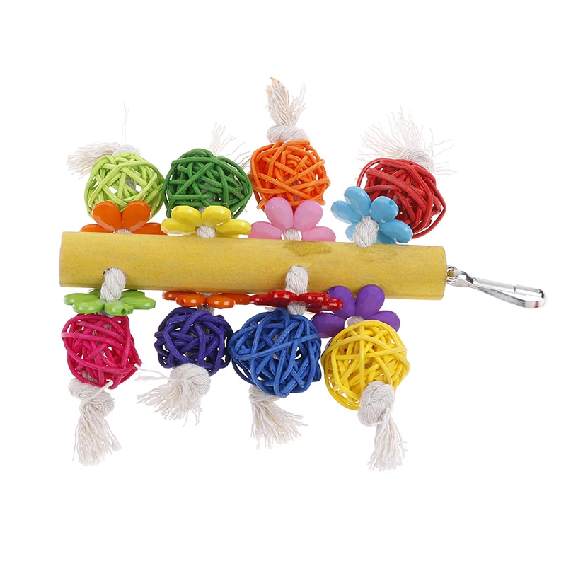 1 шт. мяч попугай птица жевательная игрушка клетка преображение натуральная