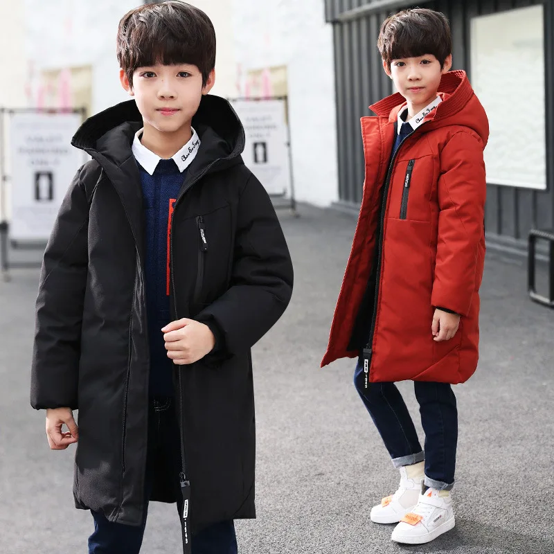 Детская парка зимняя куртка для мальчиков Хлопковая верхняя одежда 2019 зимний