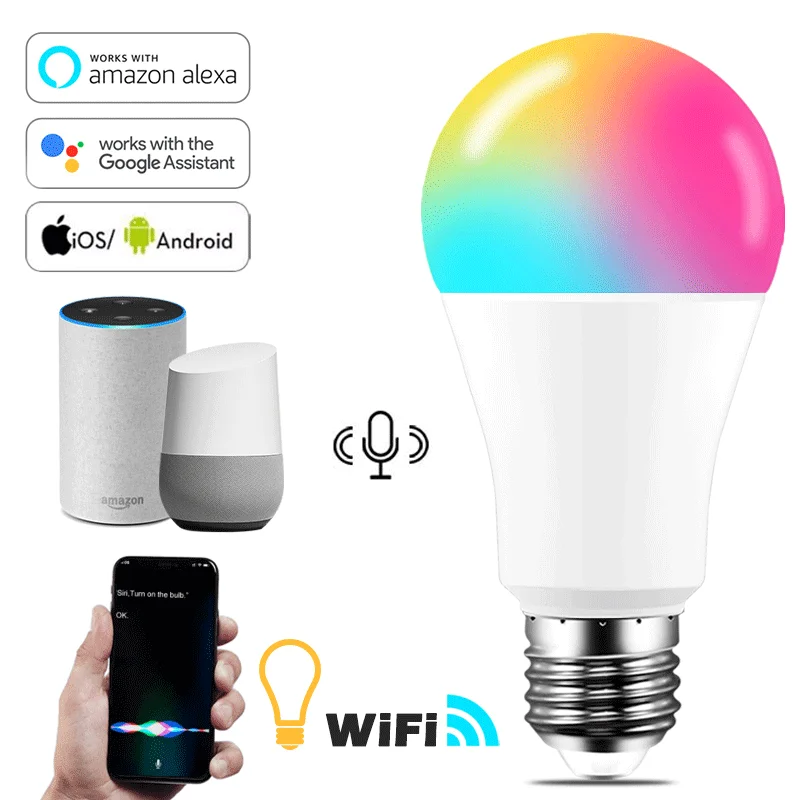 E27 B22 Wifi умный светодиодный светильник лампа 15 Вт интеллигентная предупредить ing с