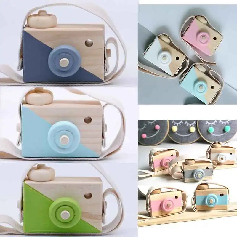 

Cute Nordic Hanging Wooden Camera Toys Kids Toys Gift 9.5X6X3cm Room Decor Furnishing Articles Christmas Gift Wooden Toy