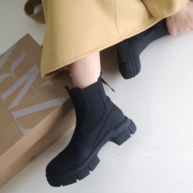 Taoffen/женские ботильоны Коллекция 2022 года Модная зимняя водонепроницаемая обувь
