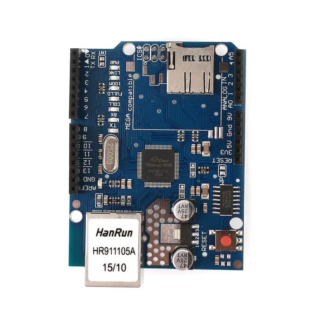 Распродажа Cewaal Ethernet W5100 плата расширения сети модуль щит для Arduino Mega с слот карты