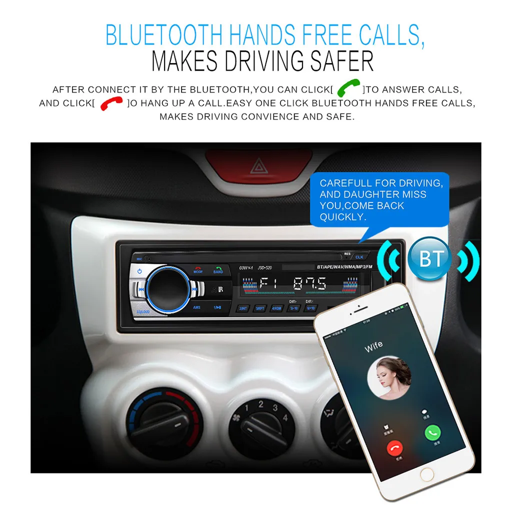 12 В Bluetooth Автомобильный MP3-плеер беспроводной приемник mp3 U диск автомобильный, с sd-картой CD изменение DVD автомобильный модуль fm-радио TF AUX аудио адаптер