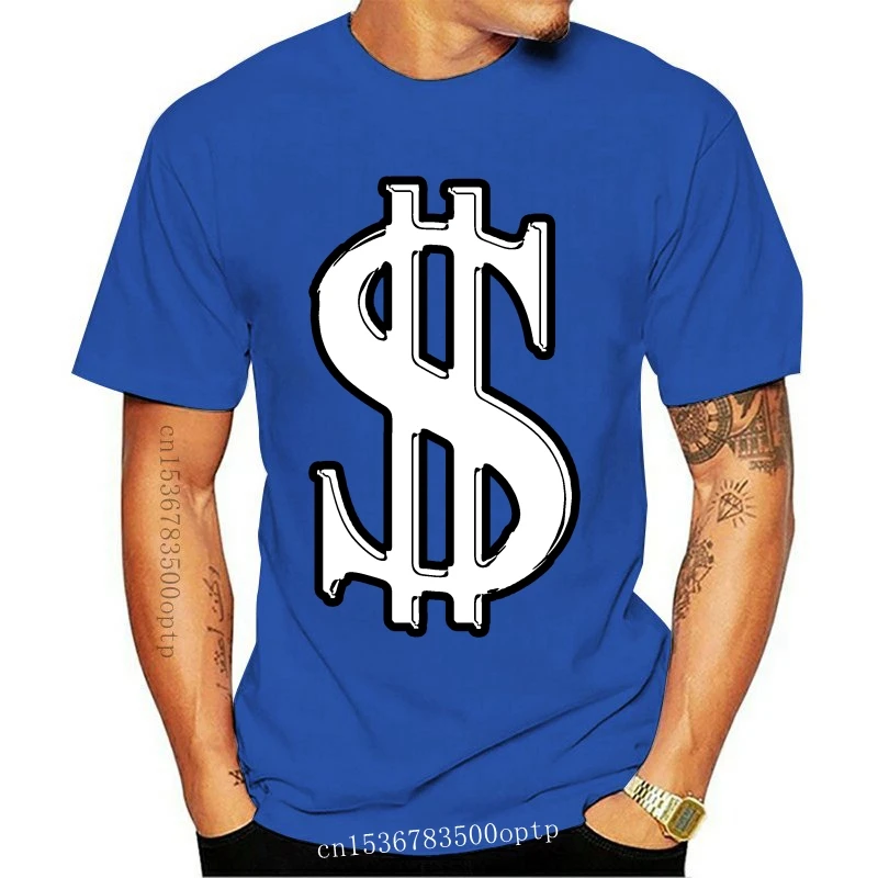 

New Hipster Streetwear Tee Shirt Men 3D T-shirt Cash Dollar Sign Tops T Shirts Cotton Clothes Funky Hip Hop Tshirts Plain Black