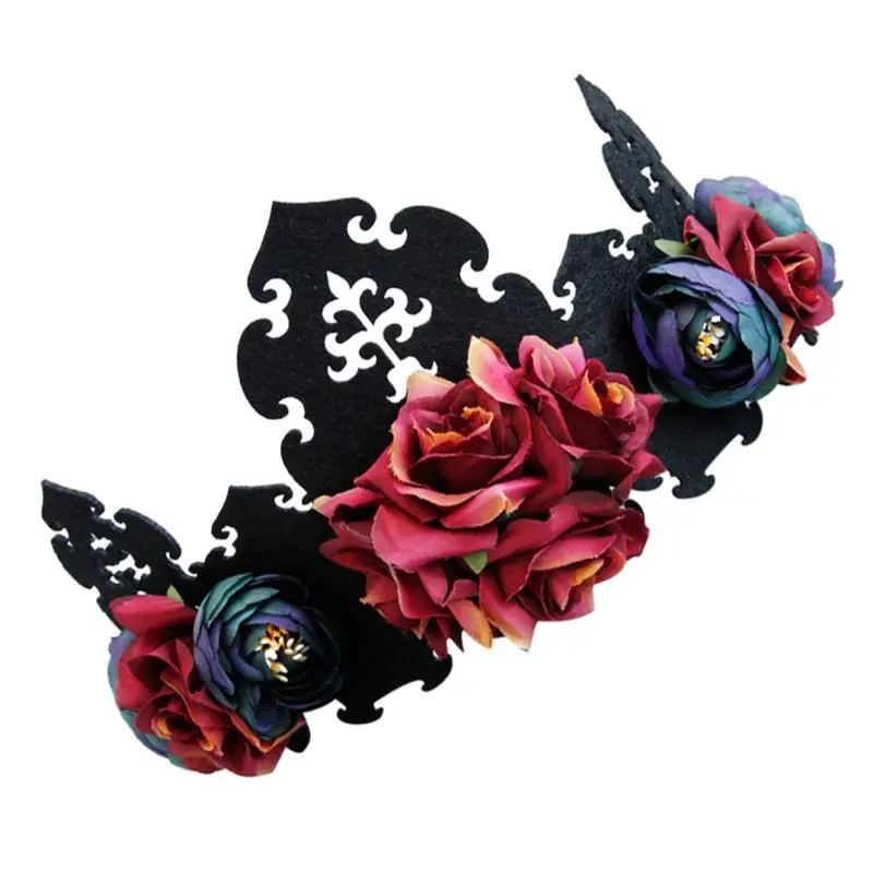 

Halloween Head Garland Floral Frontal Band Colorful Hair Band Party Queen Crown