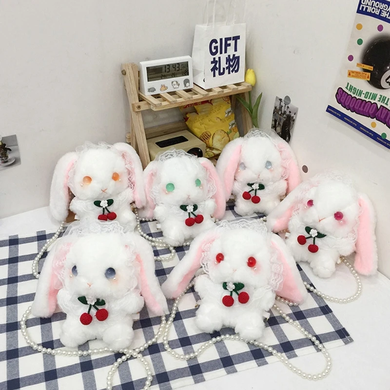

Plush Bag Soft Rabbit Dolls Backpack Messenger Bag for Girls Phone Purse Organizer Kids Crossbody Shoulder Bags Gift Adventure N