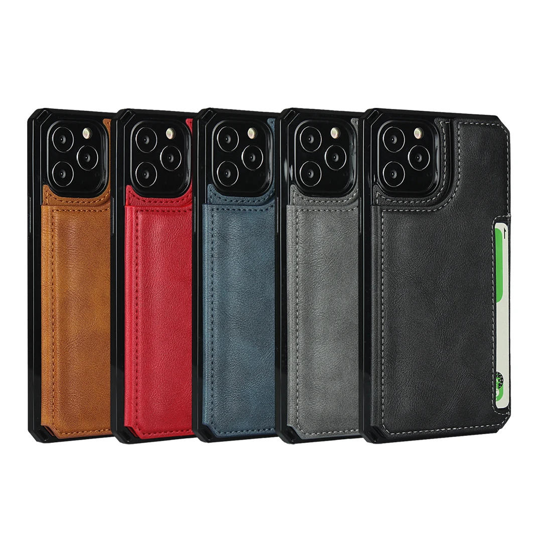 luxury slim fit premium leather cover for iphone 11 12 mini pro xr xs max x 7 8 plus wallet card slots shockproof flip case free global shipping