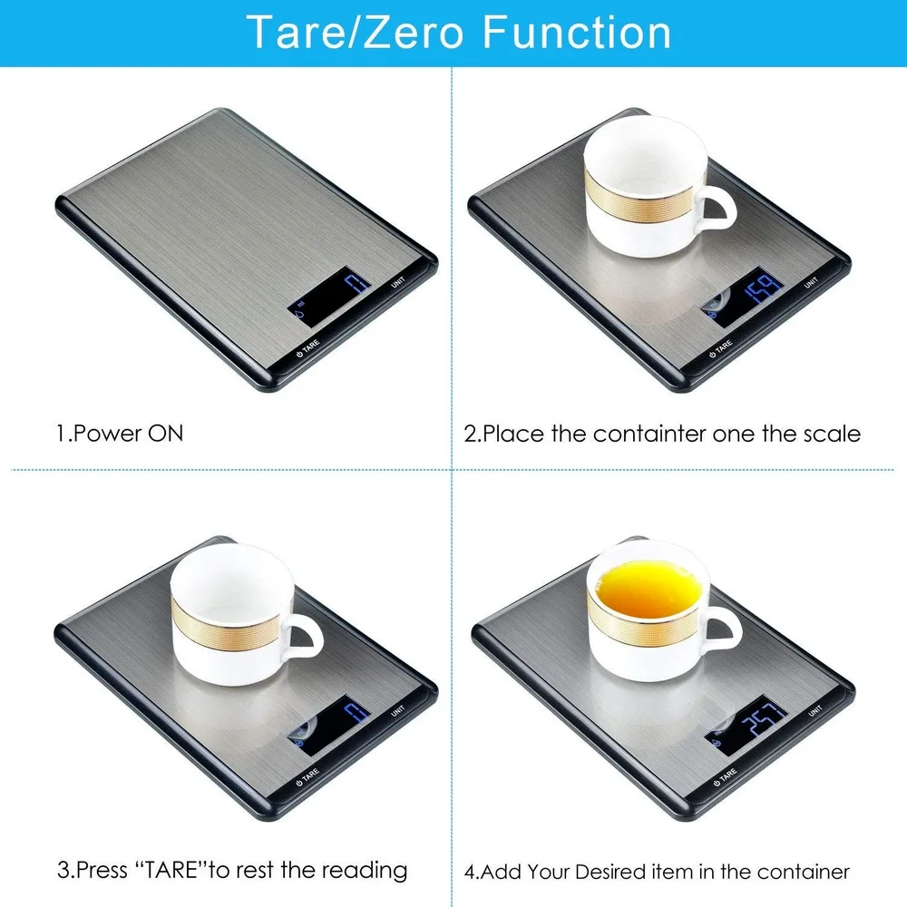 

Digital Kitchen Scales LCD Backlight Display Stainless Steel Electronic Food Weight Balance Scales For Kitchen Cooking5/10Kg/1g