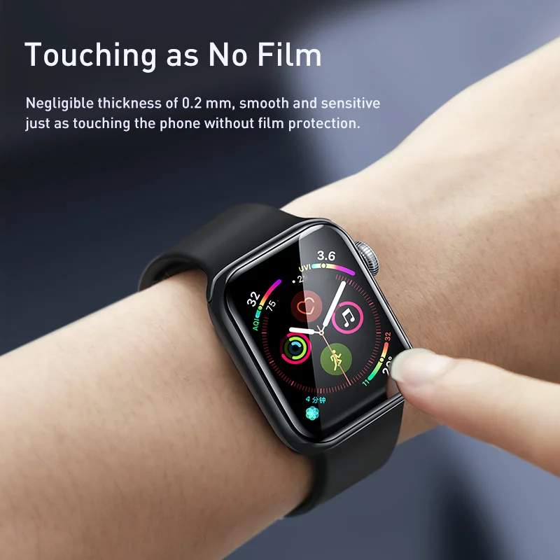 Baseus 0,2 мм Защитная пленка для экрана с полным покрытием для Apple Watch 1 2 3 38 мм 42 мм для Apple Watch 4 5 40 мм 44 мм