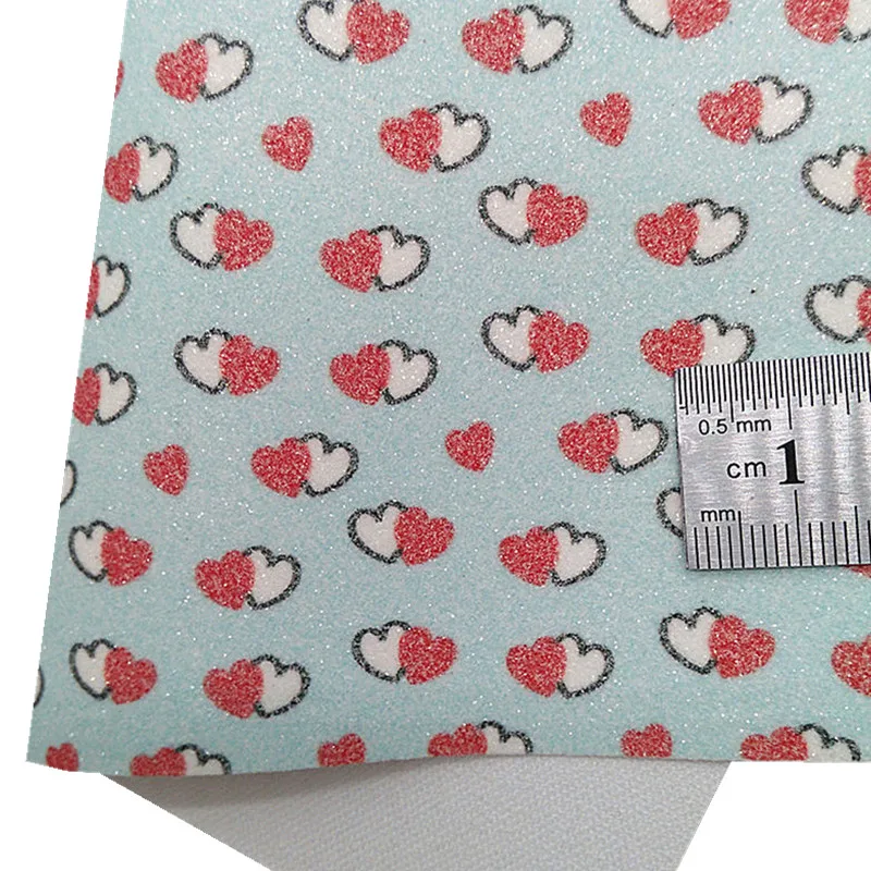 Синие Блестящие Кожаные сердечки блестящие виниловые кожаные листы для банта