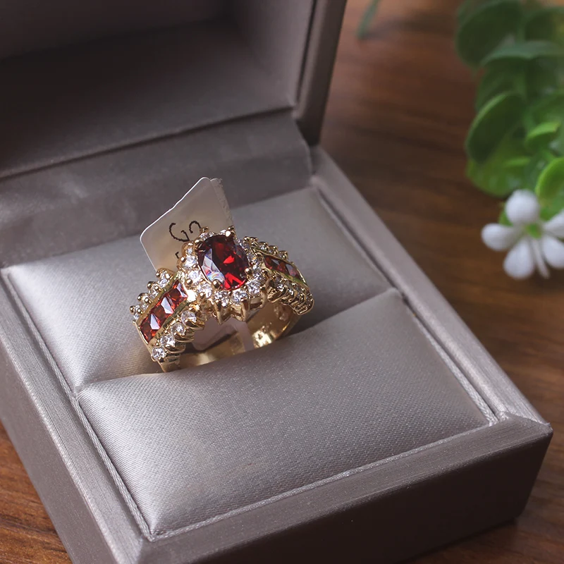 Ajojewel зеленый коктейльное кольцо камень циркон кольца с настоящими Австрийскими