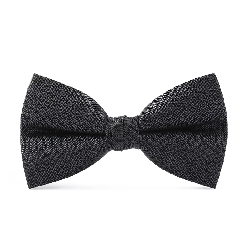 

2019 New Fashion Men's Bow Ties for Wedding Double Fabric Dark Gray Bowtie Club Banquet Anniversary Butterfly Tie with Gift Box