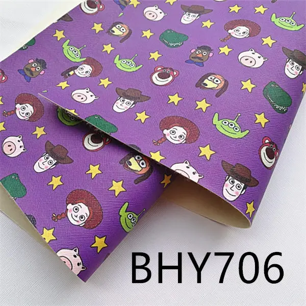 BHY706 20*33 см А4 мультфильм печать синтетическая кожа ткань для DIY аксессуары BHY667 - Цвет: BHY706