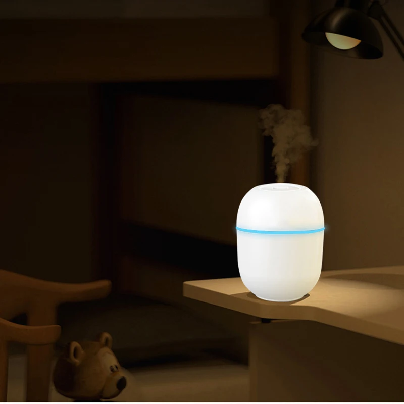 

400ML USB Silent Air Humidifier Ultrasonic Cool Mist Maker Essential Oil Diffuser Fogger with LED Night Light Mist Humidifier