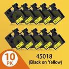 В ABCOLOR 10PK этикетки 45018 для Dymo D1 45018 12 мм черный на желтом цвете картридж для печати этикеток для Dymo LabelManager 280 160 лм 160 лм 280
