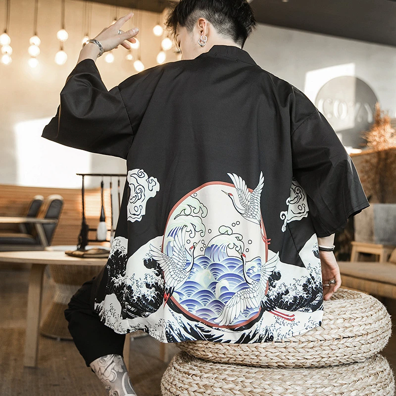 Haori Samurai, новинка, летняя мужская куртка, кардиган, японский стиль, кардиган Ретро, кимоно, традиционная юката, азиатская одежда для женщин - Цвет: Color 3
