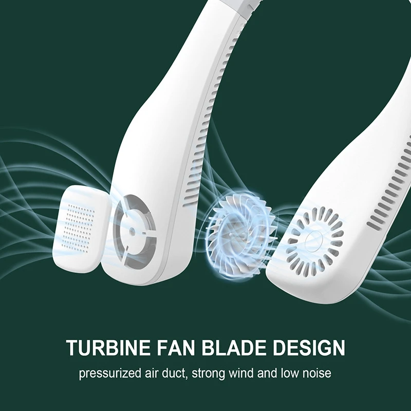 

Bladeless Neck Fan, 360Degree Cooling Hands Free Sports Fan, USB Mini Personal Fan, Headphone Design Air Cooler