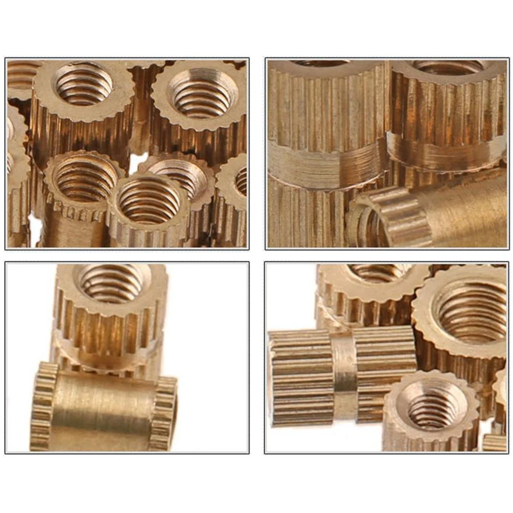 330pcs M2/M3/M4/M5/M6/M8 Brass Threaded Insert Nuts Set Embedded Nut Combination Copper Knurled Round Molded-in Packed | Обустройство