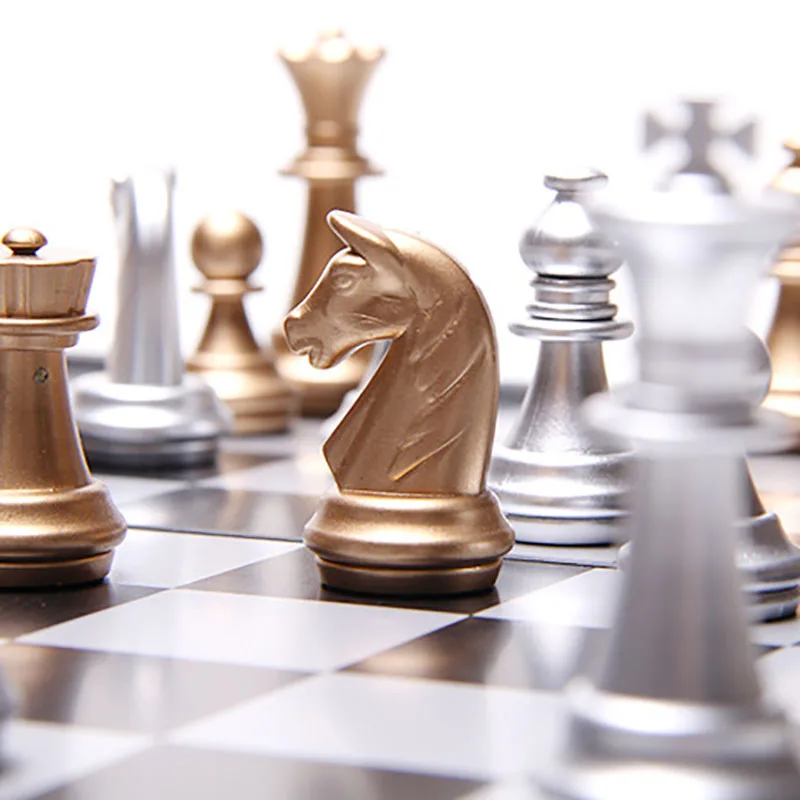 Складная шахматная доска прочная средневековая Шахматная установка золотистый