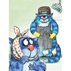 Набор для алмазной вышивки сделай сам, мультяшный Синий Белый Кот, полноразмерная Алмазная мозаика, подарок на Рождество, домашний год